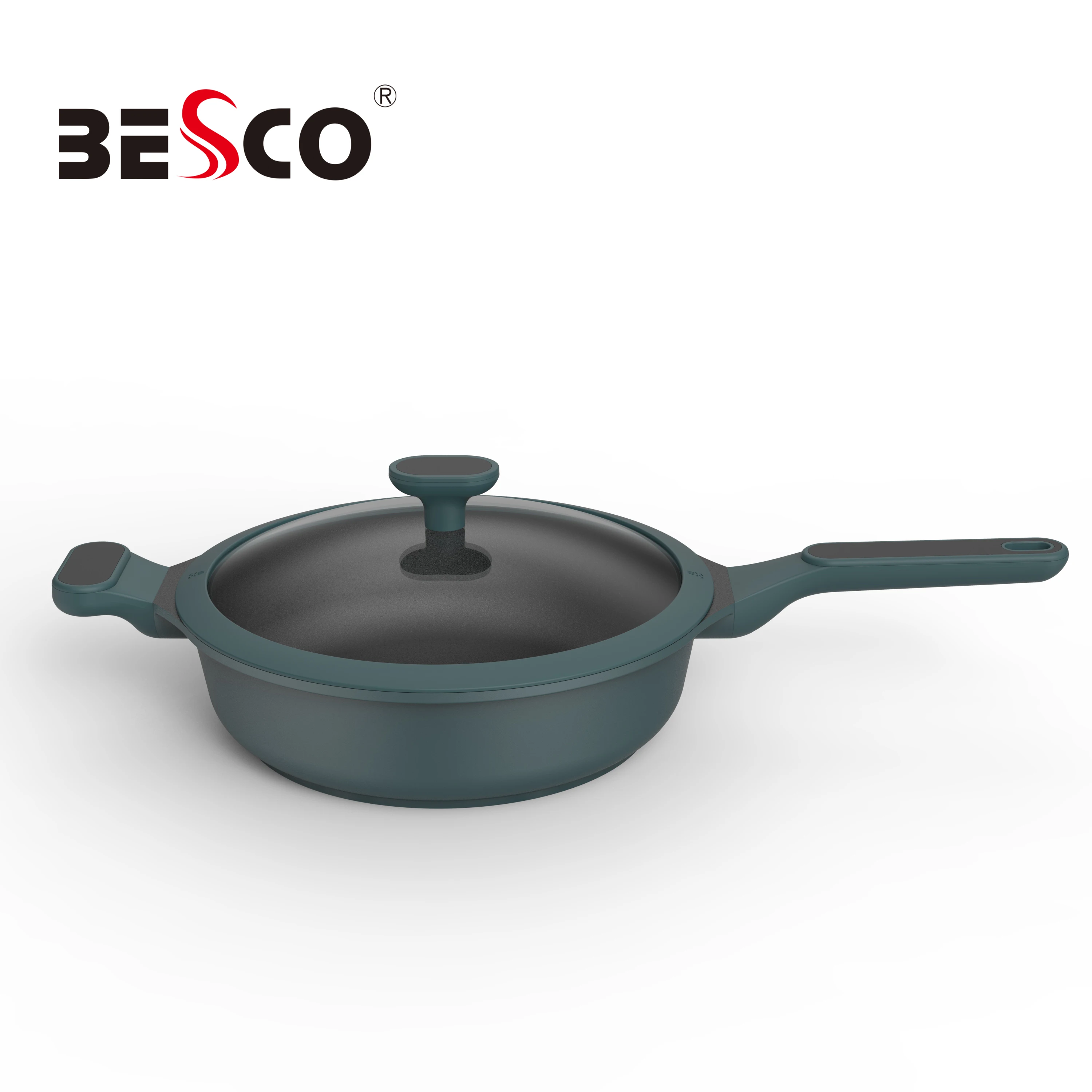 Dark green Non stick aluminum pan with lid deep frying pan with heat resistant handle saute pan with transparent cover
Dark green Non stick aluminum pan with lid deep frying pan with heat resistant handle saute pan with transparent cover