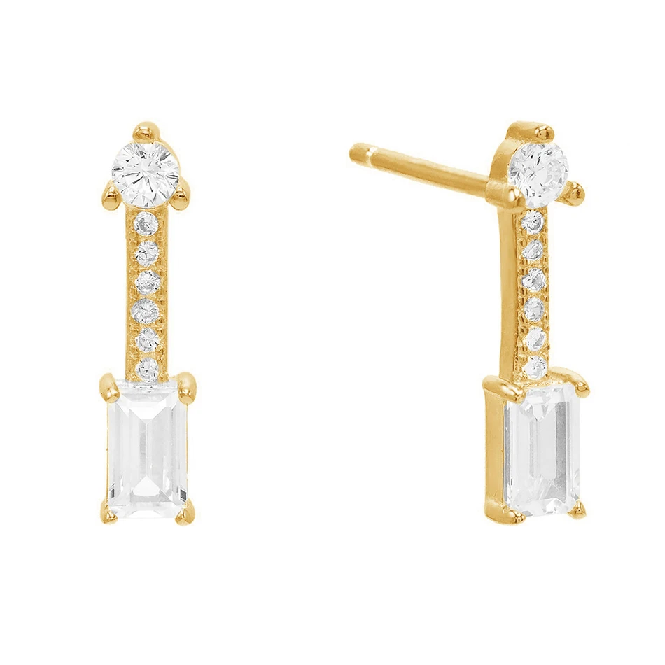 High Quality 925 Sterling Silver Baguette Arrow Cubic Zircon Gold Stud earrings For Woman
High Quality 925 Sterling Silver Baguette Arrow Cubic Zircon Gold Stud earrings For Woman