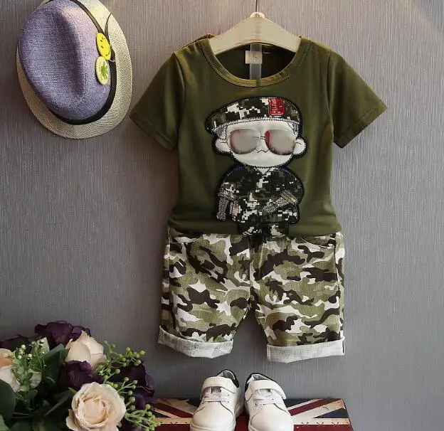 Camouflage 2 Piece Summer Sets Cartoon Printing T shirt + Shorts Baby Boys Clothing Sets Summer Casual Kids Clothes, Green
Camouflage 2 Piece Summer Sets Cartoon Printing T shirt + Shorts Baby Boys Clothing Sets Summer Casual Kids Clothes, Green