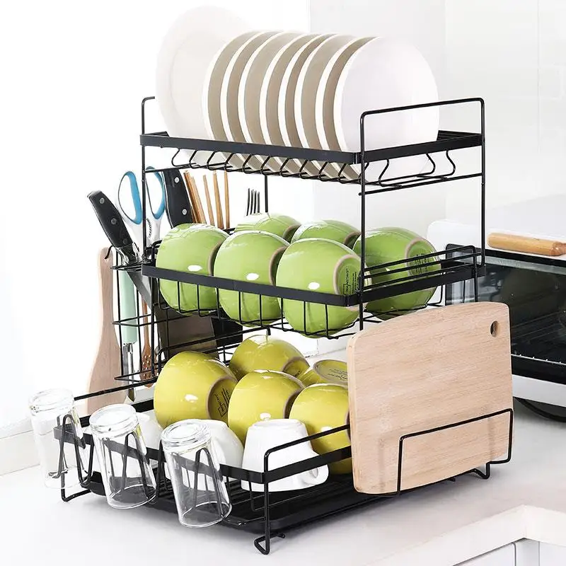 popular kitchen accessories sink dish storage holder one layer dish drainer with plastic tray and utensil holder
popular kitchen accessories sink dish storage holder one layer dish drainer with plastic tray and utensil holder