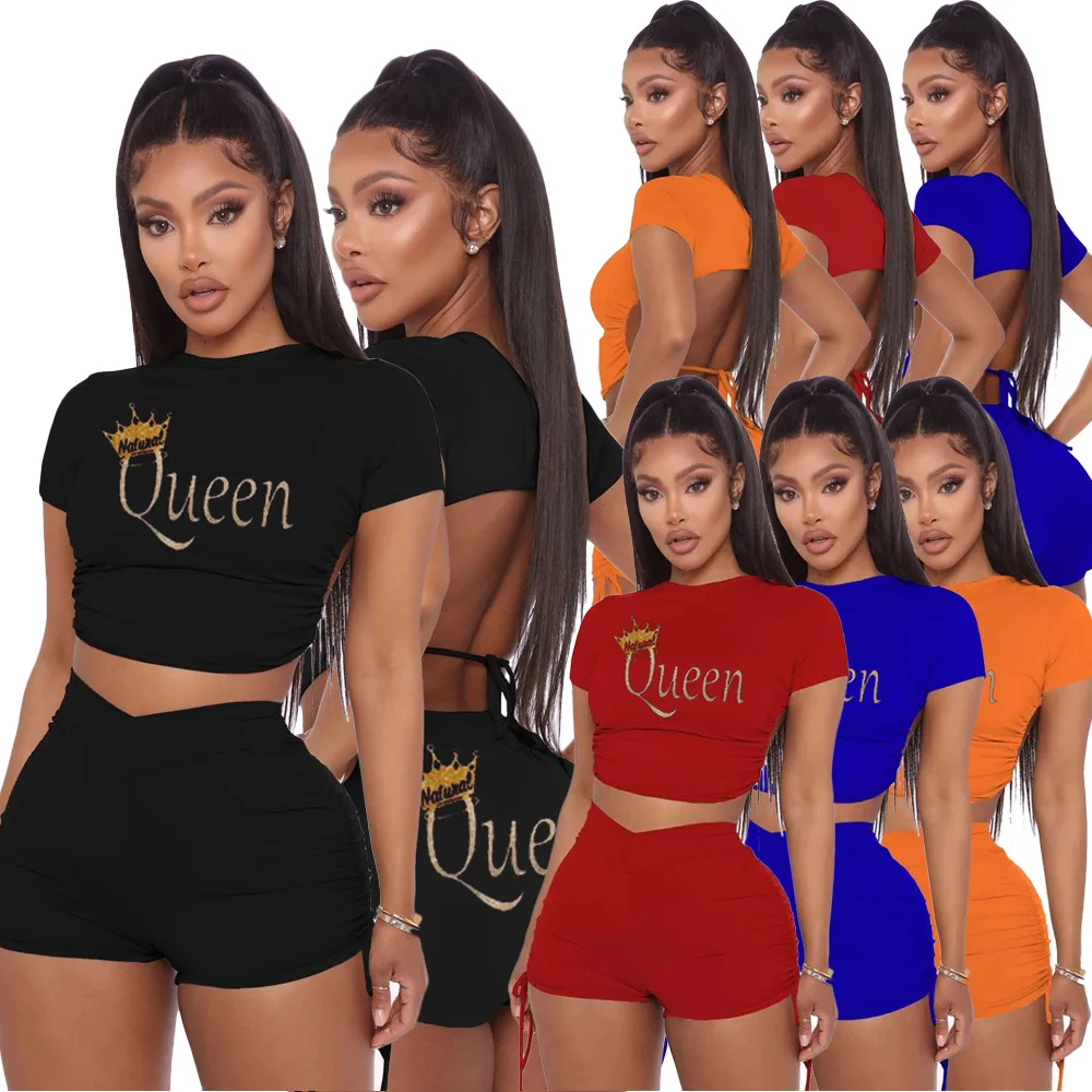 WRSN7100 summer new arrival sexy lady suit fashion backless bandage letters print 2 piece short set women, 4 colors
WRSN7100 summer new arrival sexy lady suit fashion backless bandage letters print 2 piece short set women, 4 colors