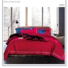 100% cotton solid color luxury mirror silky simple retro naked sleep 4pcs bedding set