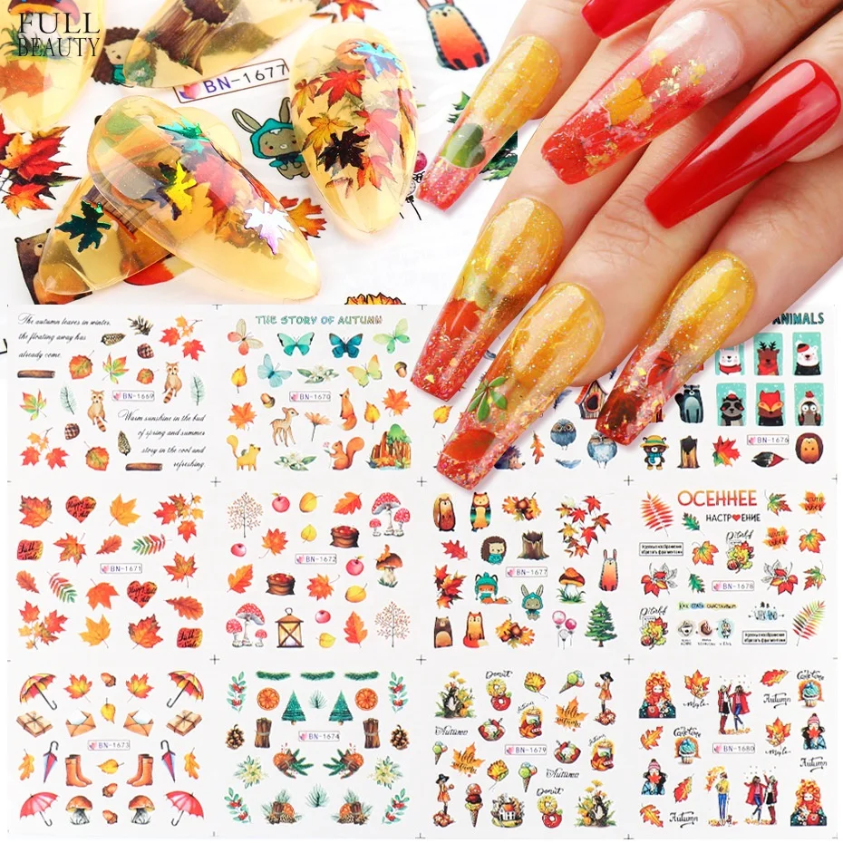 Paso Sico High quality Nail Stickers Mixed Set Autumn Golden Thanksgiving Maple Leaf Squirrel Pumpkin Animal Nail Stickers 2021
Paso Sico High quality Nail Stickers Mixed Set Autumn Golden Thanksgiving Maple Leaf Squirrel Pumpkin Animal Nail Stickers 2021