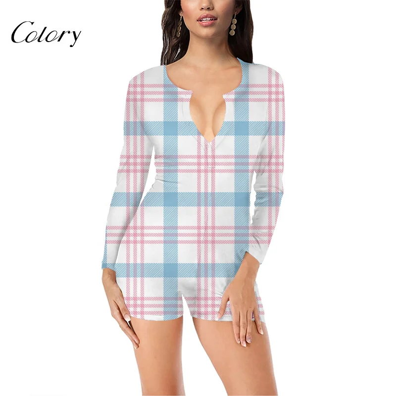 Colory Sexy Sleepwear Onesie Adult Pajamas Plus Size Stripe Print Jumpsuit, Picture shows
Colory Sexy Sleepwear Onesie Adult Pajamas Plus Size Stripe Print Jumpsuit, Picture shows
