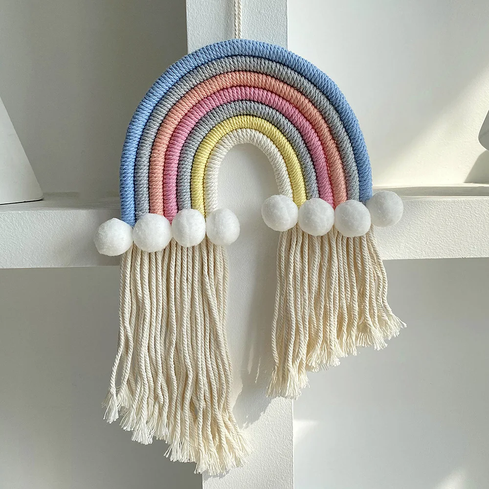 Wholesaler Woven Children Decoration Macrame Cotton Rainbow Macrame Wall Hanging Decor, Ivory,coffee,orange,blue,pink
Wholesaler Woven Children Decoration Macrame Cotton Rainbow Macrame Wall Hanging Decor, Ivory,coffee,orange,blue,pink