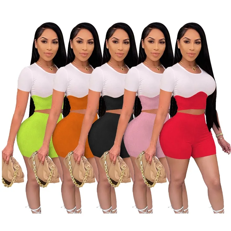 2021 Summer Women 2 Piece Set Clothing Short Sleeve Crop Tops Shorts Plus Size Ladies Two Piece Outfits, Picture shown
2021 Summer Women 2 Piece Set Clothing Short Sleeve Crop Tops Shorts Plus Size Ladies Two Piece Outfits, Picture shown