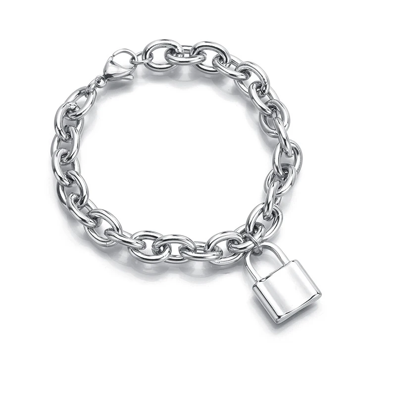 Lock Cross Punk Rock Chain Bracelet Long Chain Silver Color Stainless Metal Line for Man Women jewelry set
Lock Cross Punk Rock Chain Bracelet Long Chain Silver Color Stainless Metal Line for Man Women jewelry set