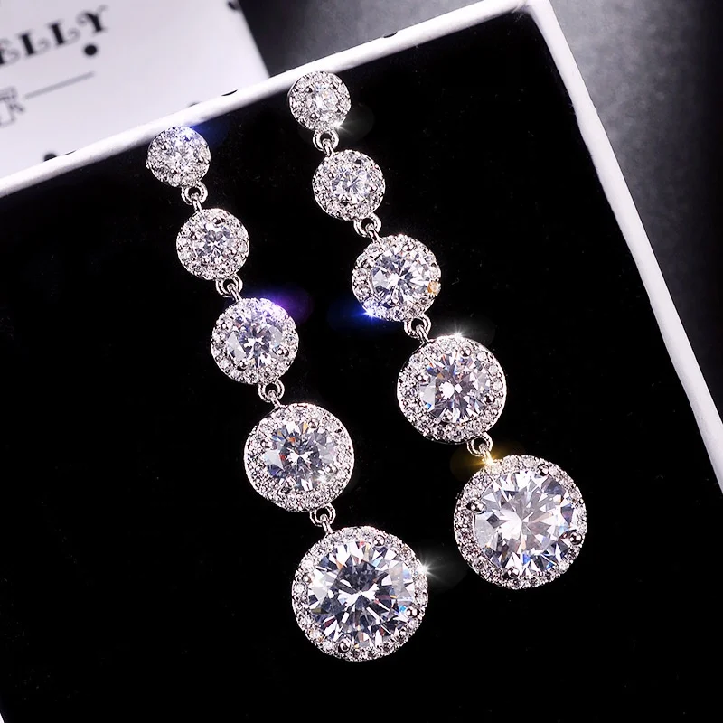 Vintage Bling Crystal Tassel Bridal Earrings Hypoallergenic Brass Silver Plated Long CZ Drop Earring For Bridesmaid Gift Jewelry
Vintage Bling Crystal Tassel Bridal Earrings Hypoallergenic Brass Silver Plated Long CZ Drop Earring For Bridesmaid Gift Jewelry