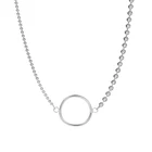 latest design beads necklace 925 sterling silver hollow circle pendant necklace for women