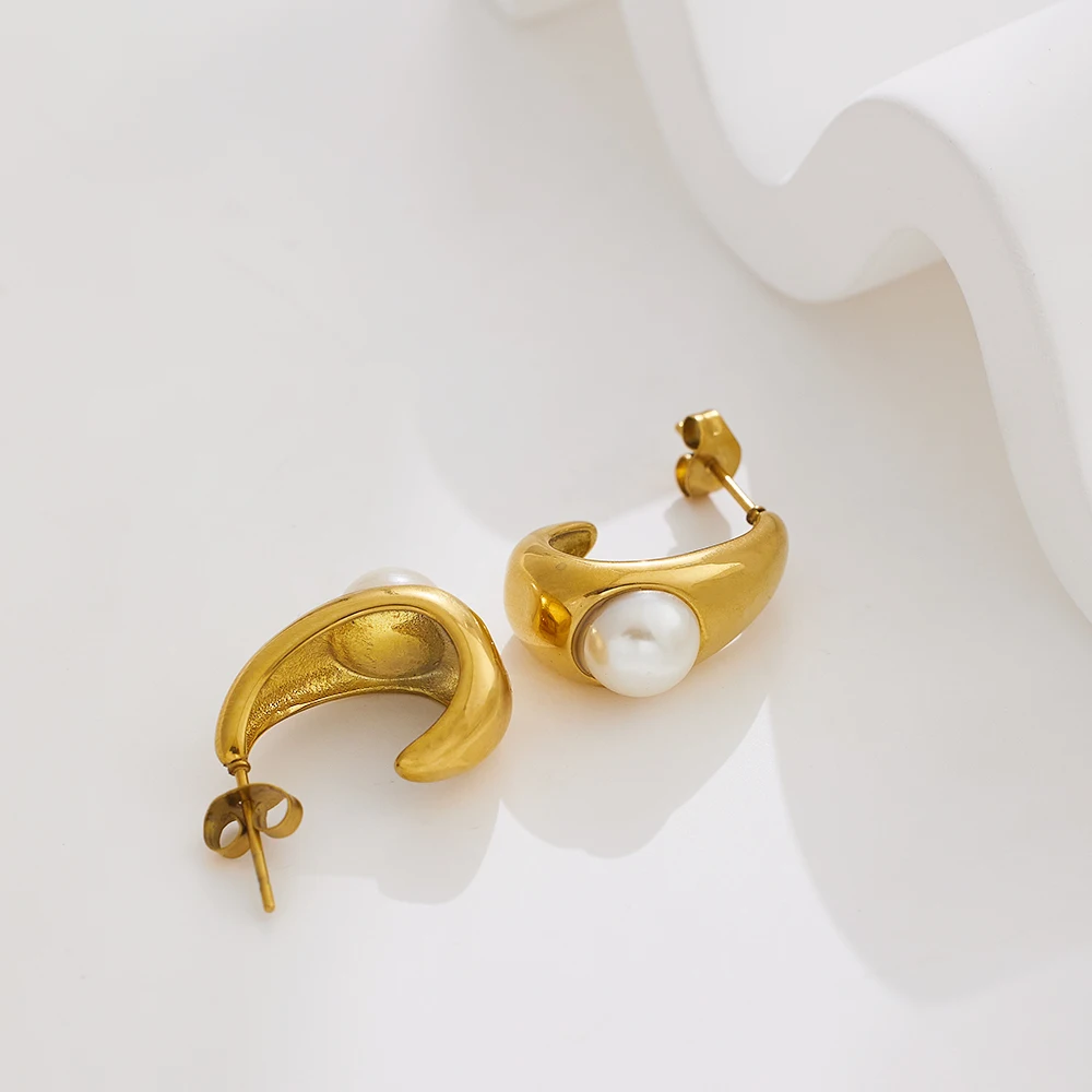 Luxury 18K Gold Plated Custom Wedding Single Pearl Making Supplies Stainless Steel Accessories Women Fashion Jewelry Earrings
Luxury 18K Gold Plated Custom Wedding Single Pearl Making Supplies Stainless Steel Accessories Women Fashion Jewelry Earrings