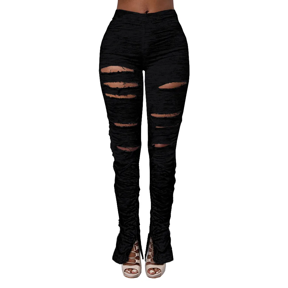 Ripped flared pants Autumn High Waisted sport ladies joggers pants women's trousers, Picture
Ripped flared pants Autumn High Waisted sport ladies joggers pants women's trousers, Picture