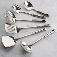 

Kitchen Utensil Set 6 pcs Premium Cooking tools Nine bead handle Pasta fork, Soup Ladle, Turner, Slotted Turner