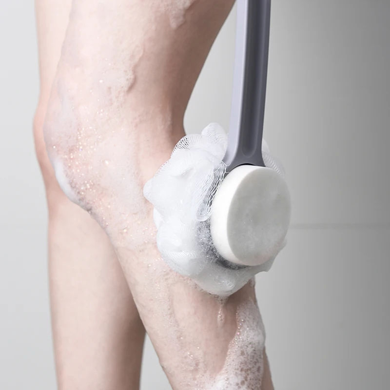 Plastic bathroom soft cleaning back body shower sponge bath brush with long handle, Gray
Plastic bathroom soft cleaning back body shower sponge bath brush with long handle, Gray