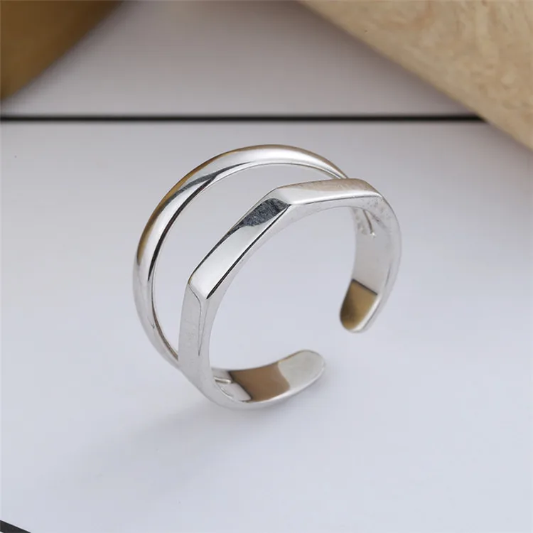 Dropshipping Qings INS Style 925 Sterling Silver Double Line Finger Ring Size Mid Ladies Big Finger Ring
Dropshipping Qings INS Style 925 Sterling Silver Double Line Finger Ring Size Mid Ladies Big Finger Ring