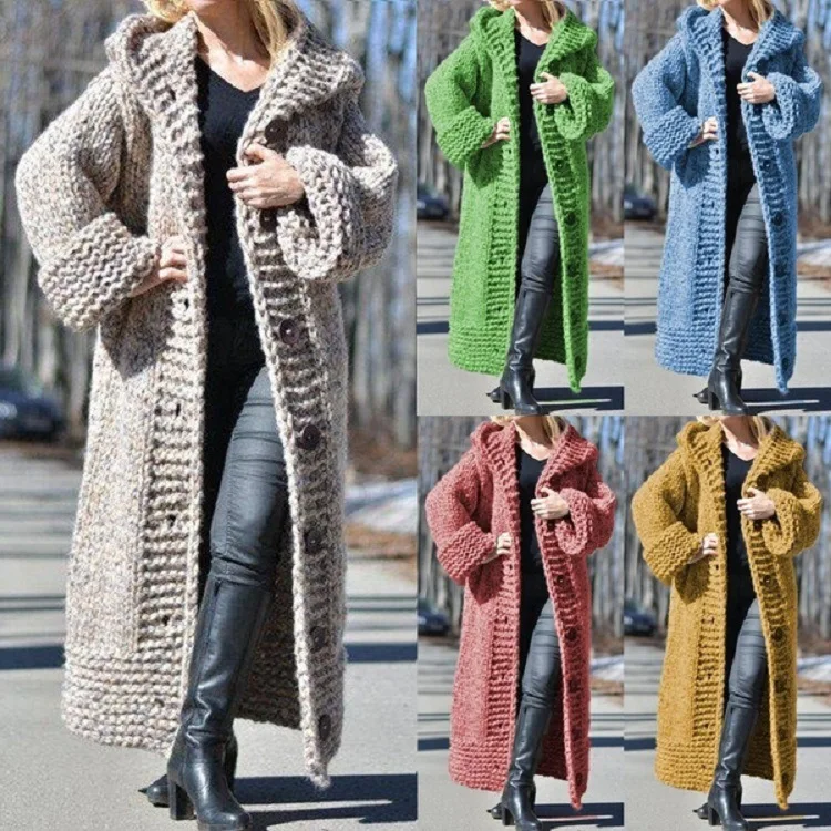 2020 fashion fall autumn winter knitted hooded long coat jacket ladies cardigan women's sweaters
2020 fashion fall autumn winter knitted hooded long coat jacket ladies cardigan women's sweaters