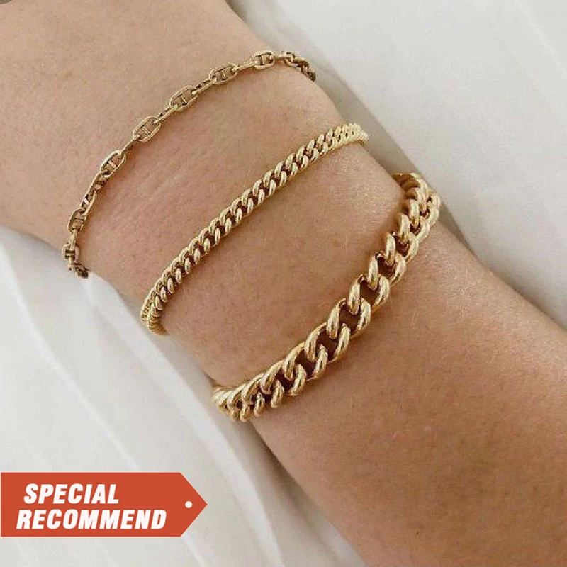 Wholesale High End 18k Gold Plated Stainless Steel Bracelet For Women Link Chain Bracelet 2021 New Style Jewelry
Wholesale High End 18k Gold Plated Stainless Steel Bracelet For Women Link Chain Bracelet 2021 New Style Jewelry
