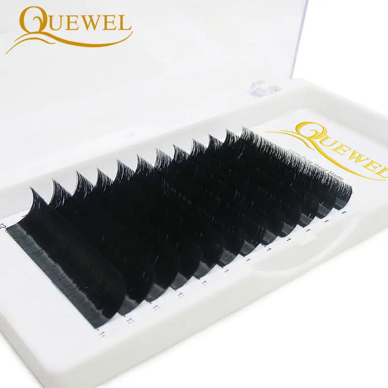 

Quewel 18mm D curl Individual Eyelash Extensions Private Label Eyelash Extension And Wholesale Classic Eyelash Extension, Natural black