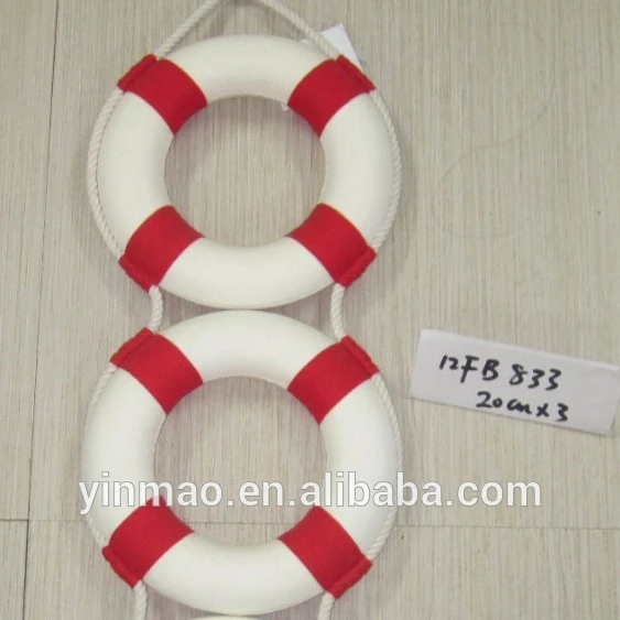 Nautical Wall Lifebelt Red 20cm Dia Marine Sea Time decorative life buoy