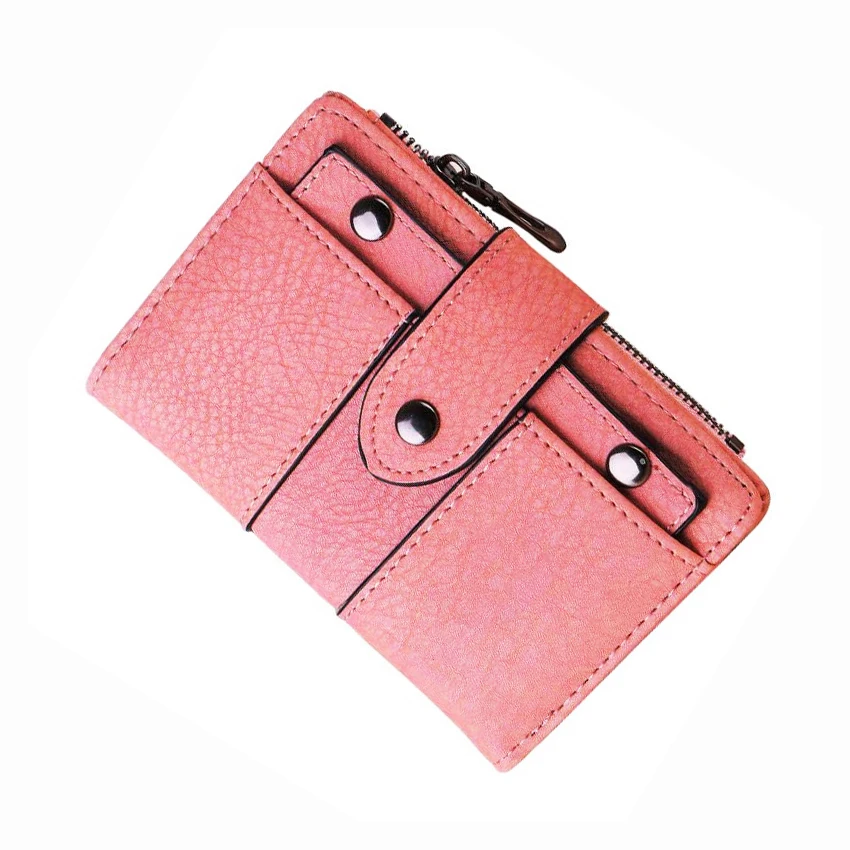 Women Small Wallet Rivet Decoration Short Coin Purse Card Holder Money Handbag Girls Ladies Casual Solid Color Purse, Gray blue black pink green red
Women Small Wallet Rivet Decoration Short Coin Purse Card Holder Money Handbag Girls Ladies Casual Solid Color Purse, Gray blue black pink green red