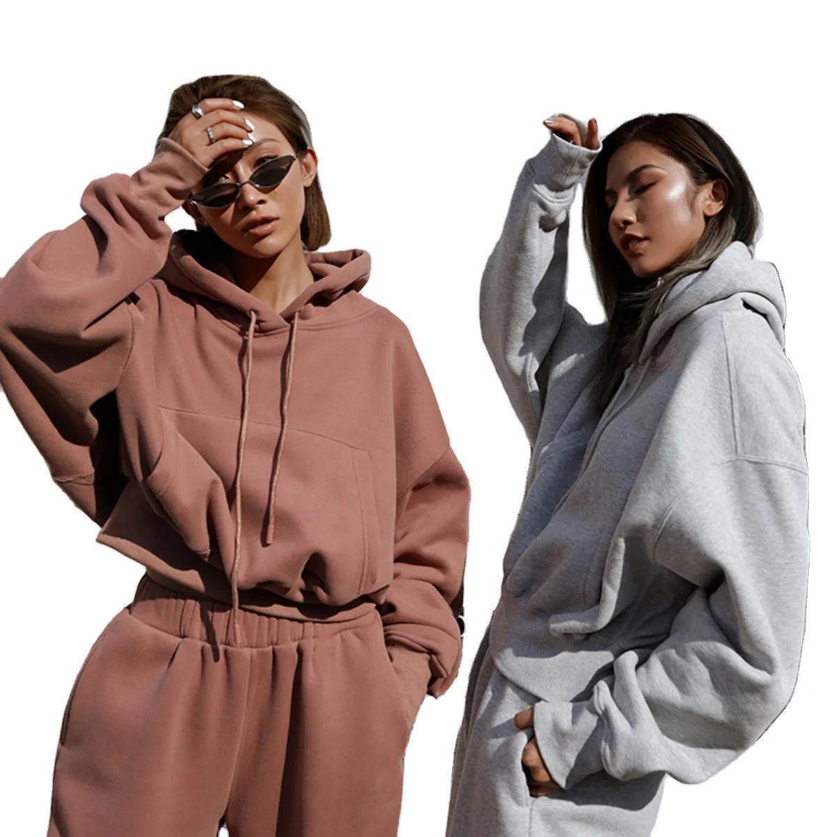 Cheap Wholesale Plain Gray Brown Autumn Oversized Loose Jogger Hoodie Set Women, 4 colors
Cheap Wholesale Plain Gray Brown Autumn Oversized Loose Jogger Hoodie Set Women, 4 colors