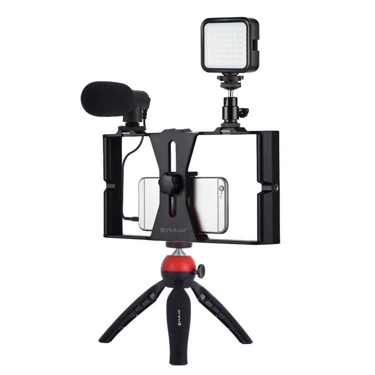 PULUZ Shooting Broadcast LED Selfie Light Smartphone Video Rig Kits with Microphone Tripod Mount Cold Shoe Tripod Head
PULUZ Shooting Broadcast LED Selfie Light Smartphone Video Rig Kits with Microphone Tripod Mount Cold Shoe Tripod Head