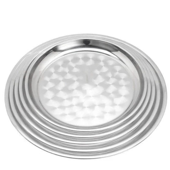Factory Multi-size Stainless Steel Restaurant Round Serving Tray Big Catering Dinner Plate
Factory Multi-size Stainless Steel Restaurant Round Serving Tray Big Catering Dinner Plate