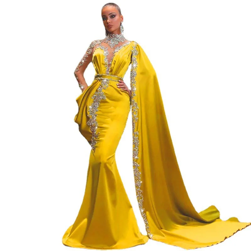 Wholesale Women Evening Dress Yellow Sprinkled Gold Sequin Dress Long Women Elegant Prom Dress, Champagne/black/silver/red
Wholesale Women Evening Dress Yellow Sprinkled Gold Sequin Dress Long Women Elegant Prom Dress, Champagne/black/silver/red