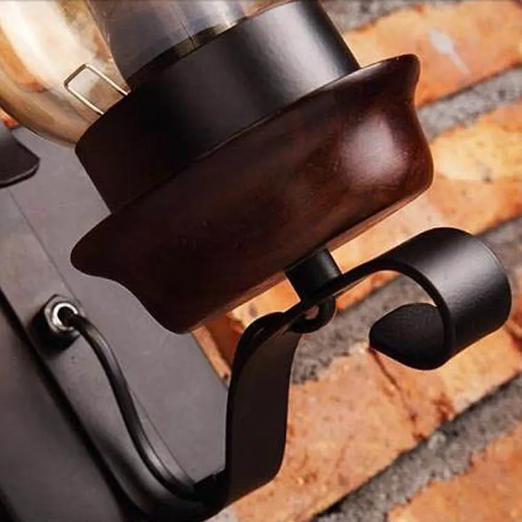 Vintage Rustic Single light Black Metal Wall Lamp Sconce with Glass Chimney Shade