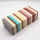 5pcs/bag Three Colors Absorbent Non-scratch Dish Cleaning Kitchen Sponge Scouring Pad