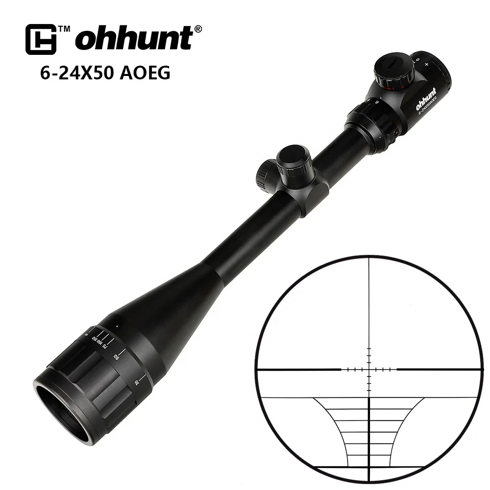 ohhunt 6-24x50 AOEG Hunting Scopes Wire Reticle Red Green Illuminated Tactical Shooting Riflescopes, Black
ohhunt 6-24x50 AOEG Hunting Scopes Wire Reticle Red Green Illuminated Tactical Shooting Riflescopes, Black