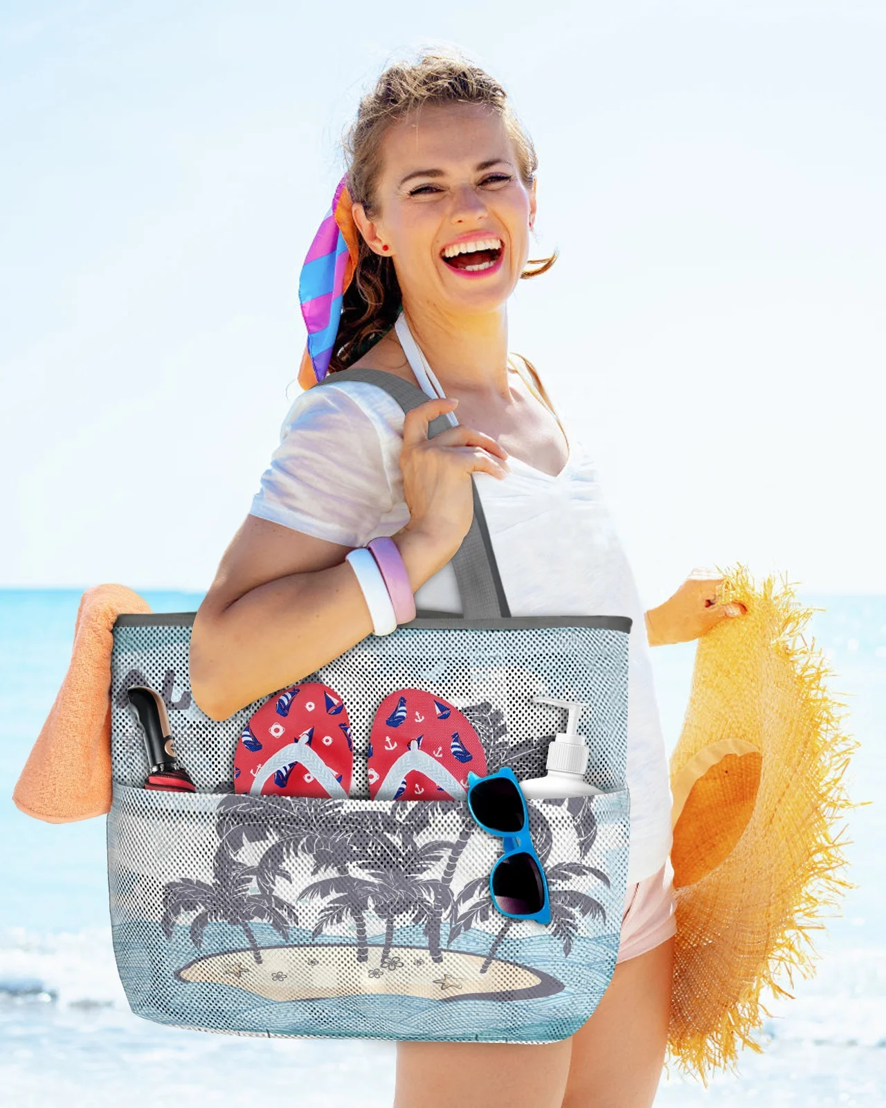 9 Pockets Water Resistant Sand-proof Beach Toy Bag 45L Oversized Mesh Beach Tote Bag
9 Pockets Water Resistant Sand-proof Beach Toy Bag 45L Oversized Mesh Beach Tote Bag