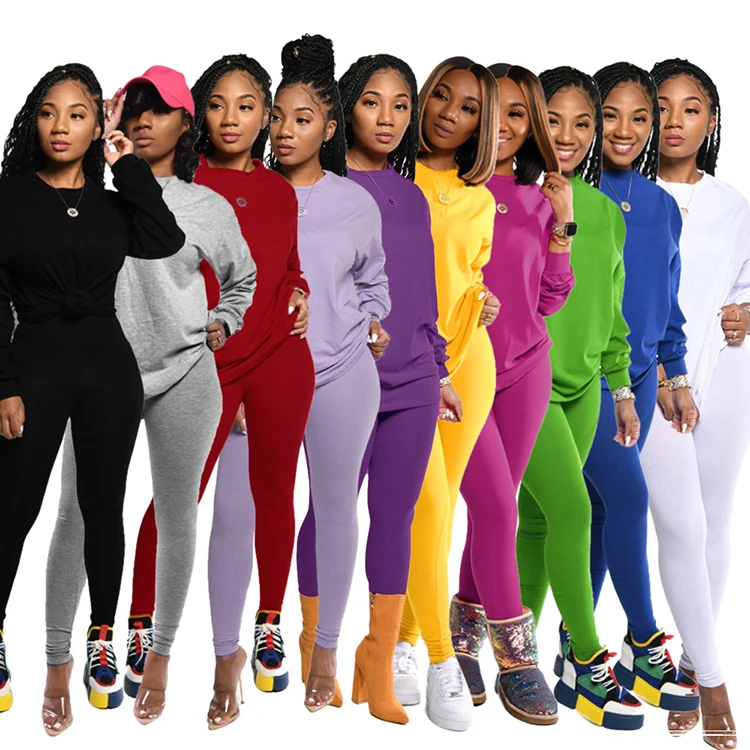Casual Autumn Slim Solid Long Sleeve Sweat Suits For Ladies Sweat Pants Sets Loose 2 Piece Sweat Suit For Women
Casual Autumn Slim Solid Long Sleeve Sweat Suits For Ladies Sweat Pants Sets Loose 2 Piece Sweat Suit For Women