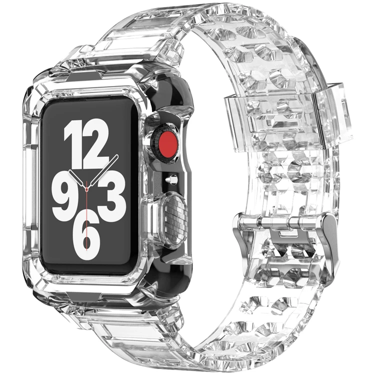 Silicone Sport Band Crystal Clear Strap with Rugged Bumper Case For Apple Watch 40mm 38mm iWatch Series SE/6/5/4/3/2/1, 2 colors
Silicone Sport Band Crystal Clear Strap with Rugged Bumper Case For Apple Watch 40mm 38mm iWatch Series SE/6/5/4/3/2/1, 2 colors