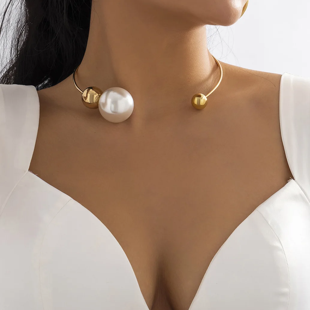 New Arrival Fashionable Jewelry Luxury One Layer Pearl Collar Choker Necklace Vintage Big Pearl Choker Necklaces Women
New Arrival Fashionable Jewelry Luxury One Layer Pearl Collar Choker Necklace Vintage Big Pearl Choker Necklaces Women