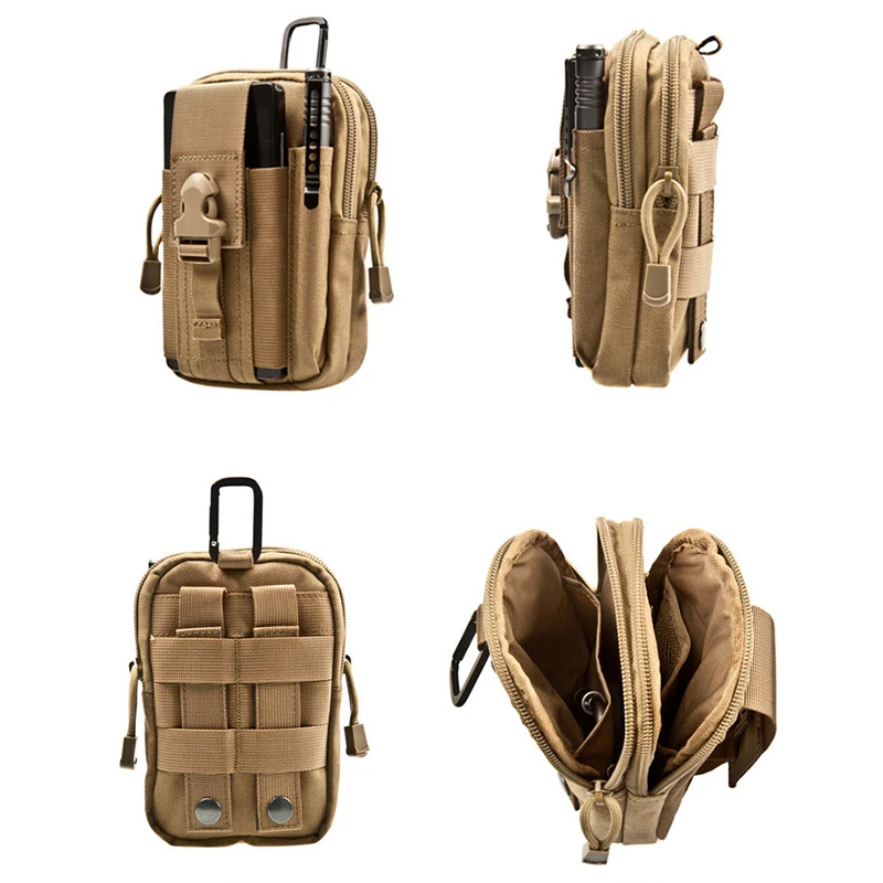 1000D nylon Multifunctional Camouflage Mobile Bag for Sports, Running, Mountaineering, Hanging Bag, belt bag