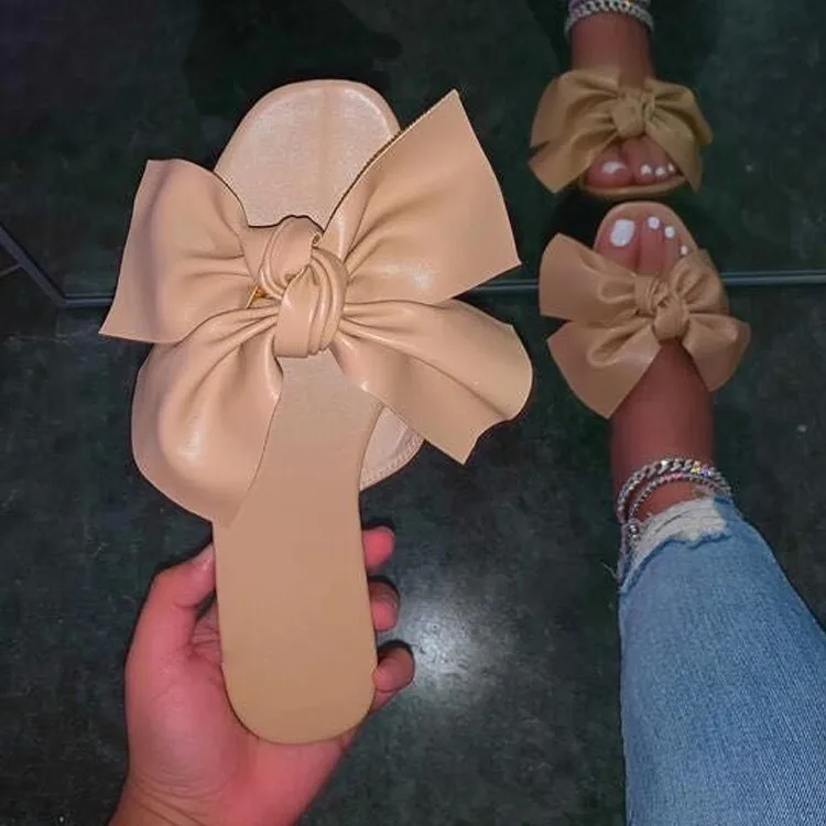 summer flat sandals solid bow big butterfly slippers anti slip waterproof PU leather sandal beach shoes for ladies
summer flat sandals solid bow big butterfly slippers anti slip waterproof PU leather sandal beach shoes for ladies