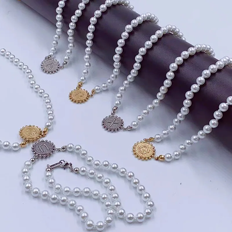 2021 New 26 Letters A-Z white Pearl Necklace 316L Stainless Steel Pendant Chain Necklace
2021 New 26 Letters A-Z white Pearl Necklace 316L Stainless Steel Pendant Chain Necklace