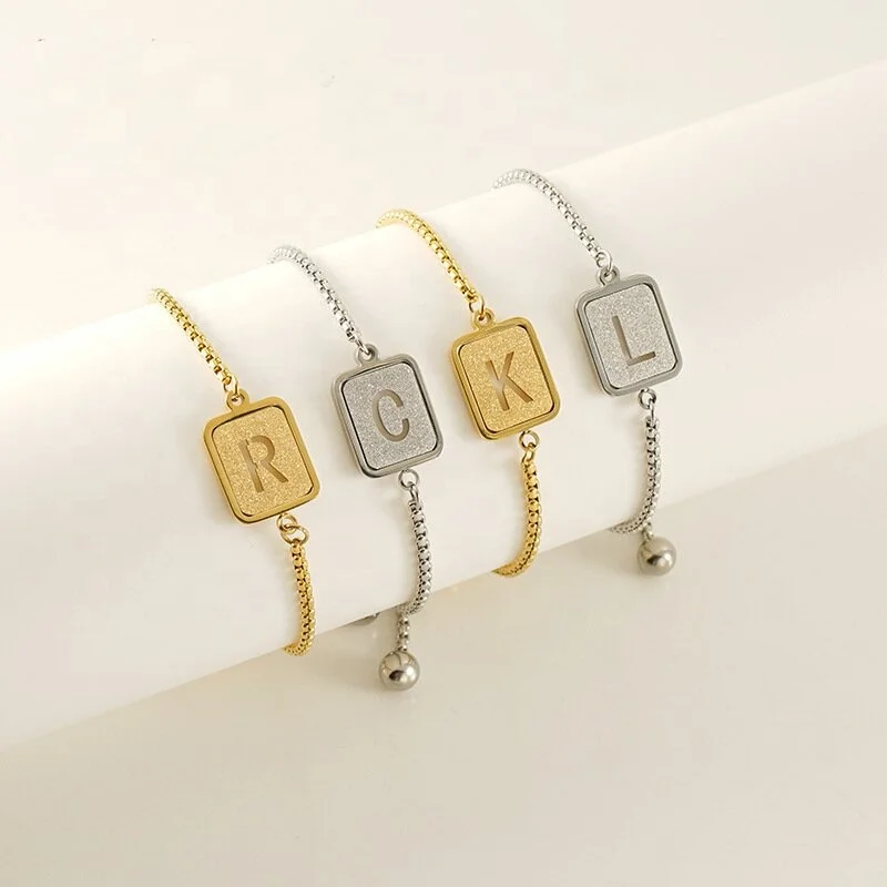 Titanium steel pressed sand letter jewelry ladies stainless steel hollow adjustable letter bracelet
Titanium steel pressed sand letter jewelry ladies stainless steel hollow adjustable letter bracelet