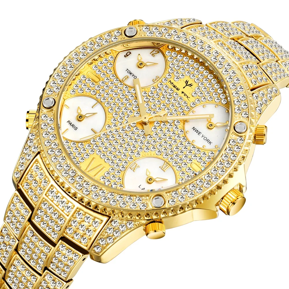 18K Gold Top Luxury Brand Men Iced Out Diamond Large Dial Quartz Watch Hip Hop Stainless Steel Band Waterproof Fashion Clock New
18K Gold Top Luxury Brand Men Iced Out Diamond Large Dial Quartz Watch Hip Hop Stainless Steel Band Waterproof Fashion Clock New