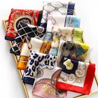 Women New Spring Summer 50x50 Square Pocket Print Silk Scarf