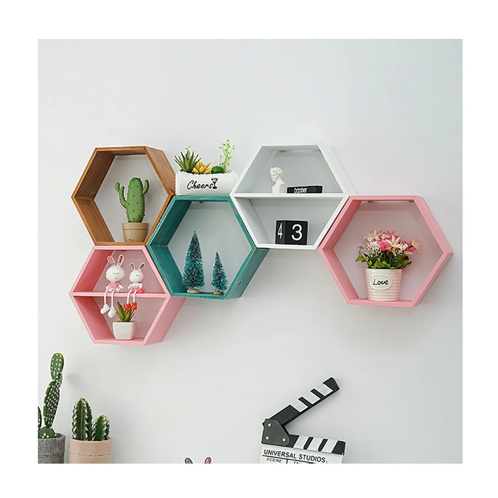 Home Decoration Hexagonal Wooden Shelf Living Room Wall Hanging Bedroom Multi-layer Bookshelf Free Punching, Pink, brown, green,white
Home Decoration Hexagonal Wooden Shelf Living Room Wall Hanging Bedroom Multi-layer Bookshelf Free Punching, Pink, brown, green,white