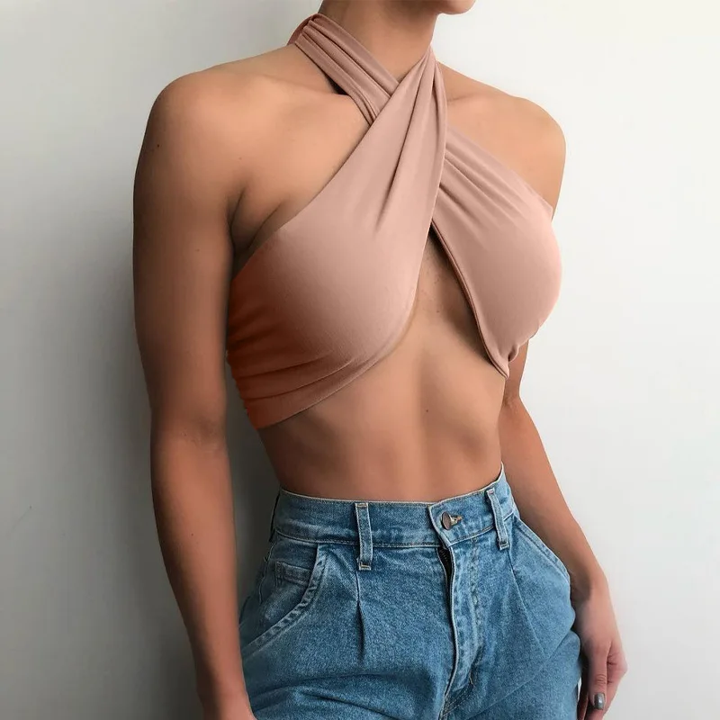 YIWU ZHUOYI Summer new tank top wrapped chest halter solid color hanging neck tie sexy vest for women, 6 colors
YIWU ZHUOYI Summer new tank top wrapped chest halter solid color hanging neck tie sexy vest for women, 6 colors