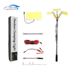 12V 1280W x 4 COB LED Camping Picnic Barbecue Light with 5m Stainless steel Telescopic Fishing Rod Light and Remote