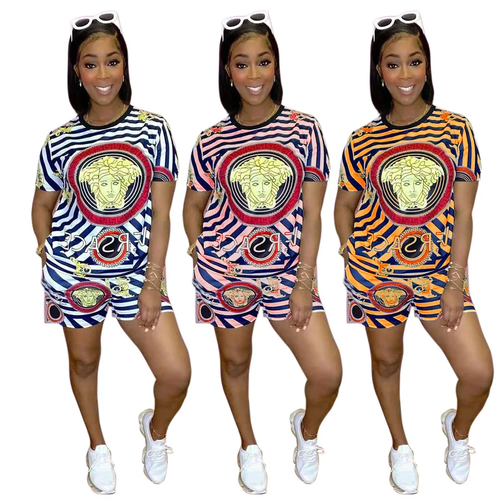 2021 Summer Boho Style Fashion Casual Printed Loose Short Sleeved T-shirt and Shorts Bikers Short Set Womens 2 Piece Set, Picture
2021 Summer Boho Style Fashion Casual Printed Loose Short Sleeved T-shirt and Shorts Bikers Short Set Womens 2 Piece Set, Picture
