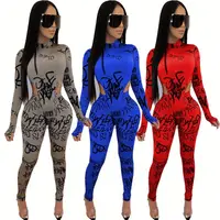 9S04298 high quality letter print long sleeve bocysuit bodycon club two piece outfits set women clothing
9S04298 high quality letter print long sleeve bocysuit bodycon club two piece outfits set women clothing