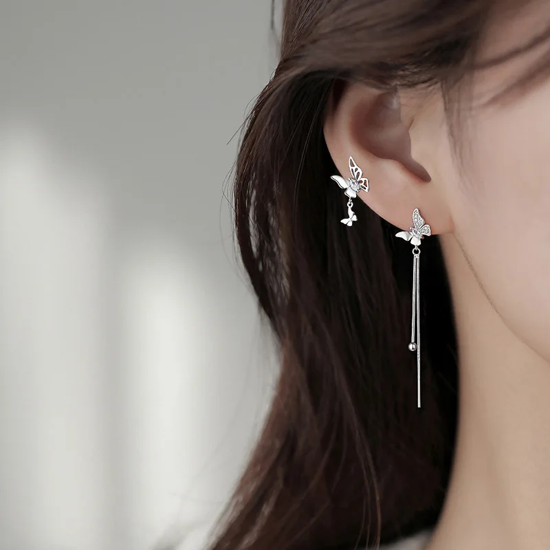 Silver Color Asymmetric Butterfly Earrings For Women Party Wedding Jewelry Rhinestone Long Tassel Butterfly Drop Earrings
Silver Color Asymmetric Butterfly Earrings For Women Party Wedding Jewelry Rhinestone Long Tassel Butterfly Drop Earrings