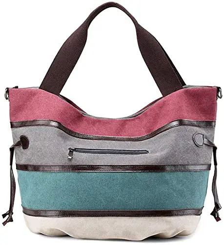 Fashion Traveling Portable Canvas Multi-Color Striped Lattice Handbag, White/black/khaki/green 
Fashion Traveling Portable Canvas Multi-Color Striped Lattice Handbag, White/black/khaki/green