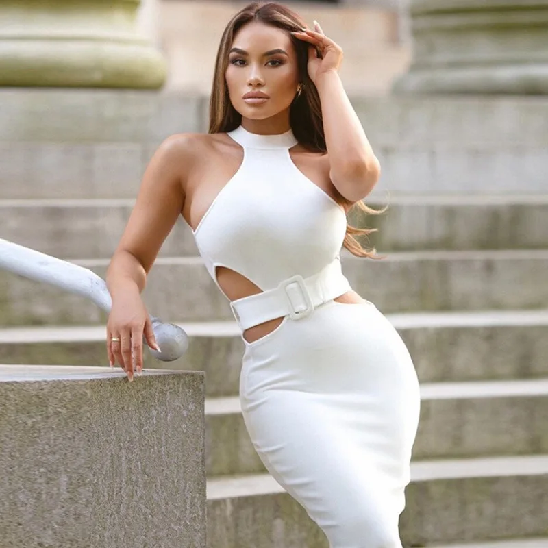 Bandage dress sexy sleeveless luxury evening dresses with belt temperament nightclub women's party dress
Bandage dress sexy sleeveless luxury evening dresses with belt temperament nightclub women's party dress