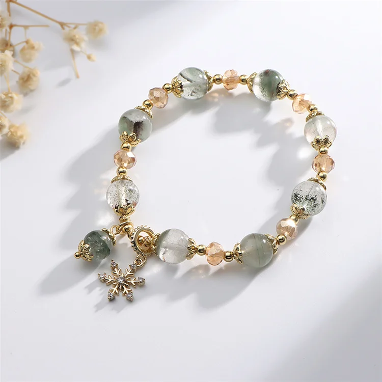 2021 Fashion DIY Handmade Gold Chain Snowflake Bracelets Bangles Natural Crystal Gold Bead Crystal Charm Pendant Bracelet, As a picture
2021 Fashion DIY Handmade Gold Chain Snowflake Bracelets Bangles Natural Crystal Gold Bead Crystal Charm Pendant Bracelet, As a picture