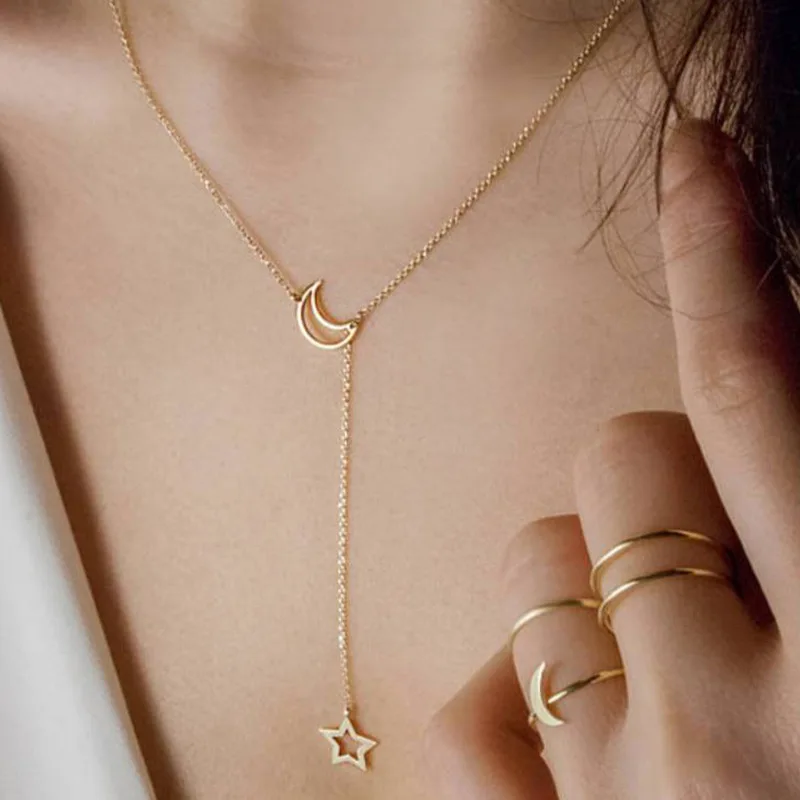 18K Gold Plated Hollow Star Heart Choker Necklace, Gold color 
18K Gold Plated Hollow Star Heart Choker Necklace, Gold color